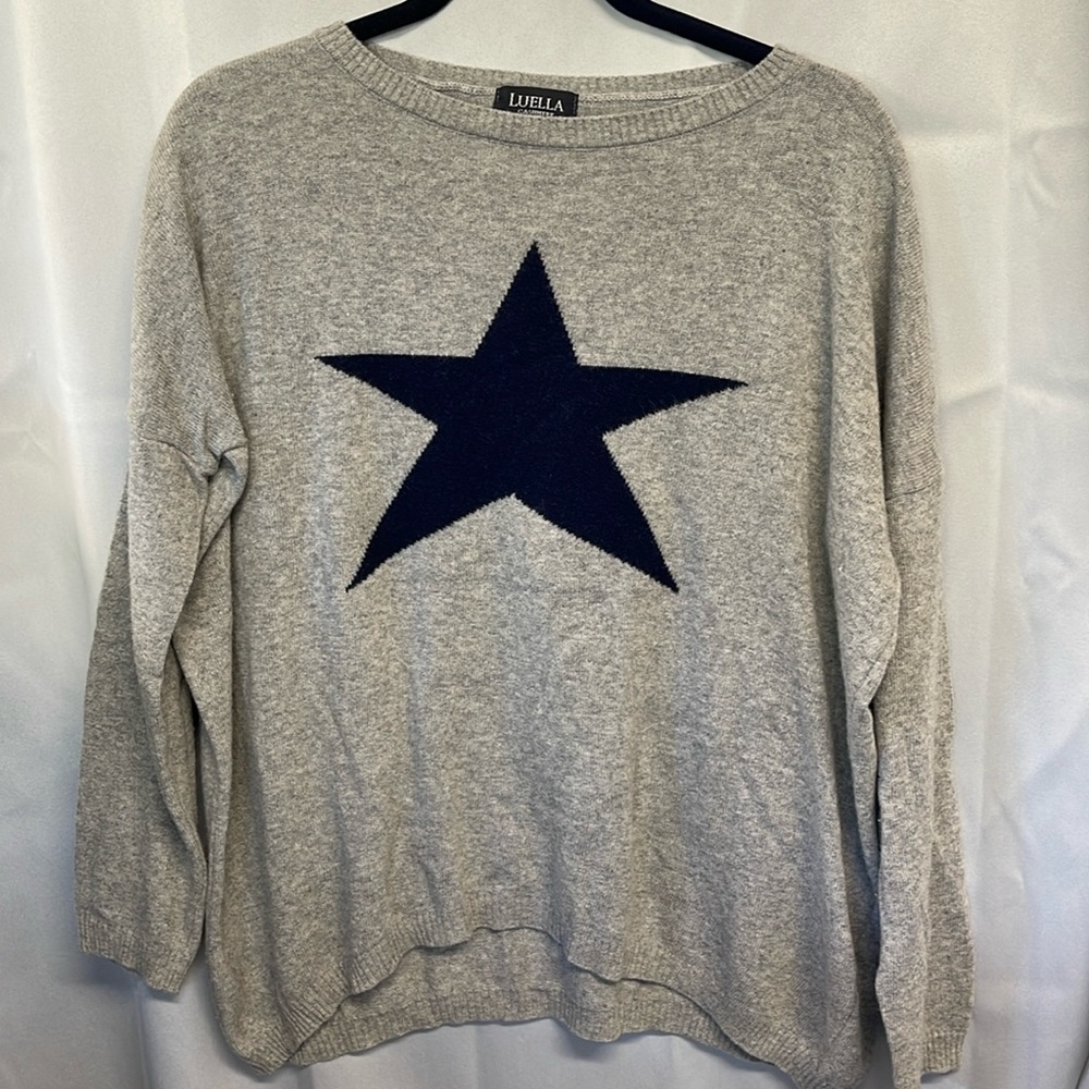 Luella Cashmere Star Crewneck Sweater